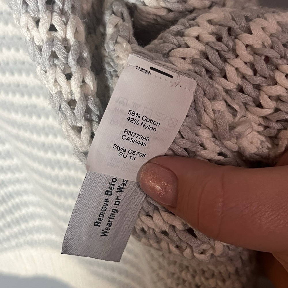 Madewell Curl Up Woven Oversized‎ Cardigan Blue & White - Women's Size XS - Picture 5 of 7